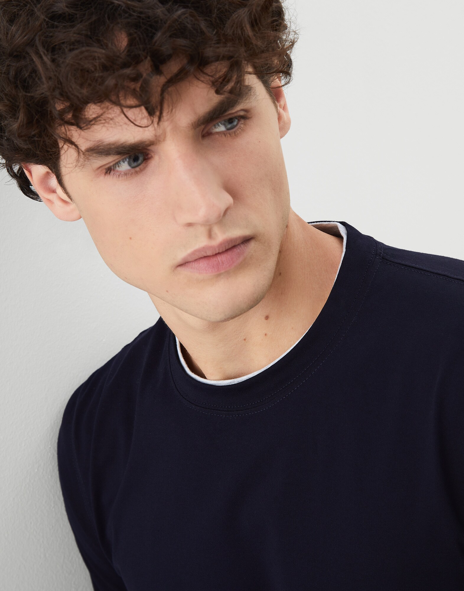 Long Sleeve T-Shirt Navy Blue Man 3 - Brunello Cucinelli