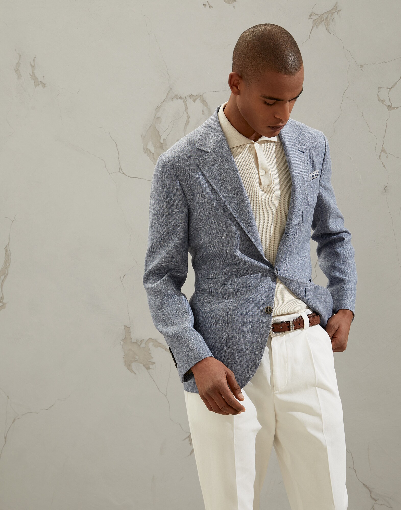 Deconstructed blazer Denim Man - Brunello Cucinelli
