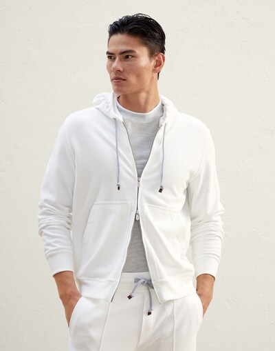 Hooded zip-up sweatshirt Off-White Man -
                        Brunello Cucinelli
                    