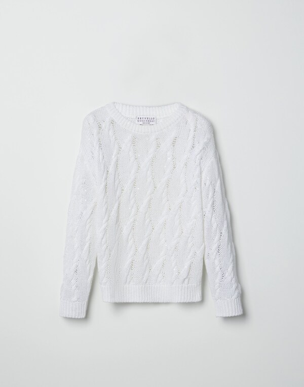 Linen and silk sweater White Girl - Brunello Cucinelli