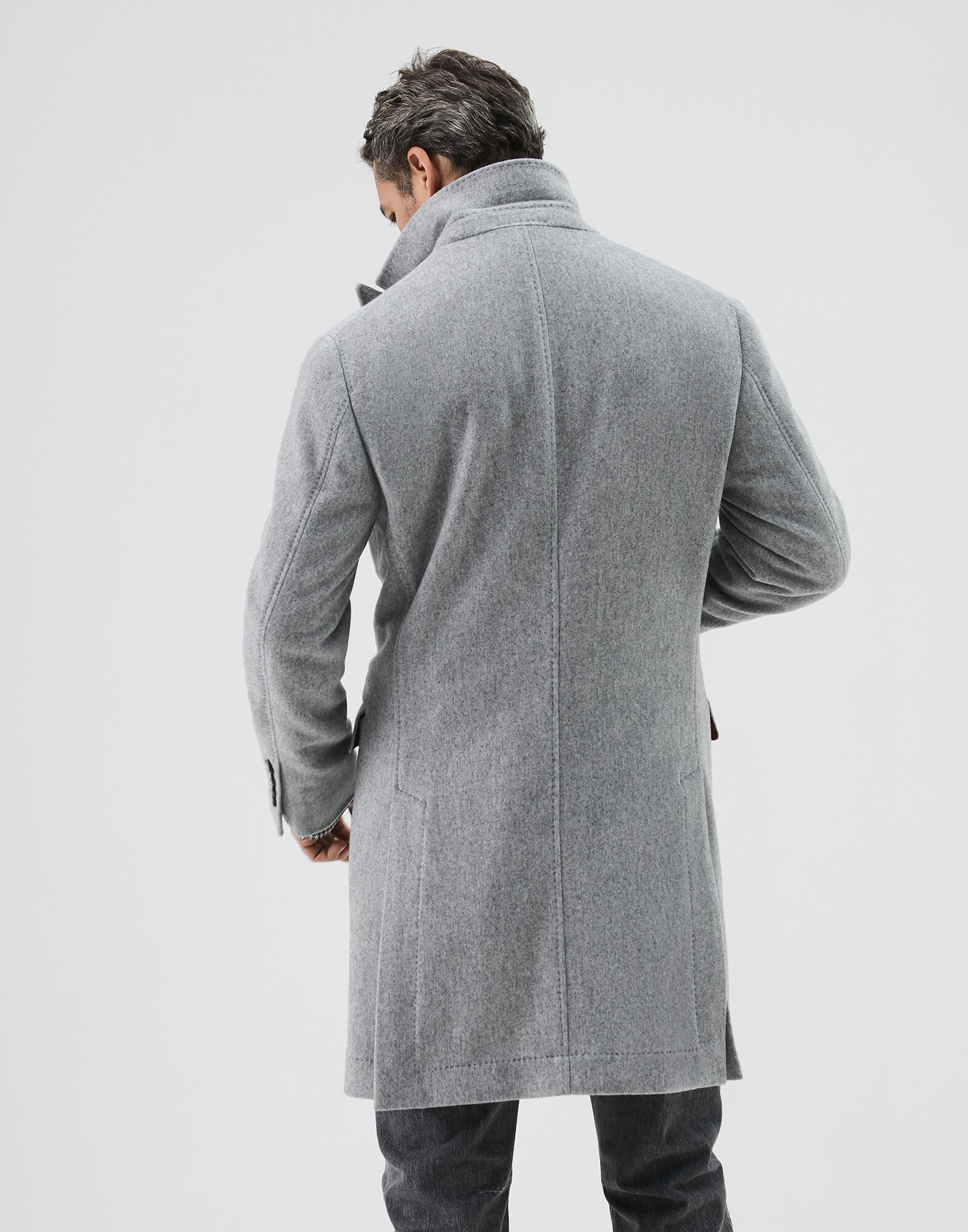 ウィンターコート パールグレー メンズ 2 - Brunello Cucinelli