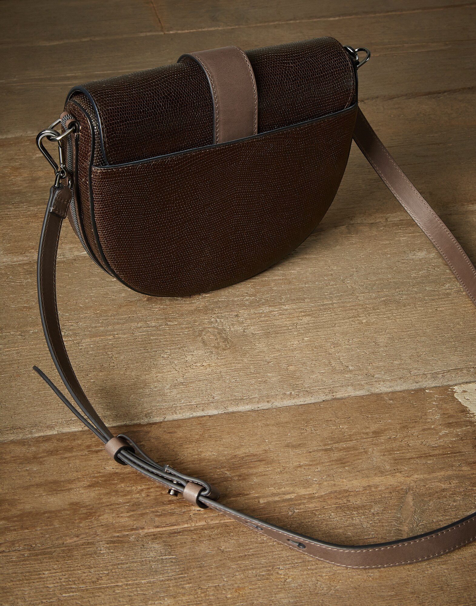 Sac à Bandoulière Brun Foncé Femme 1 - Brunello Cucinelli
