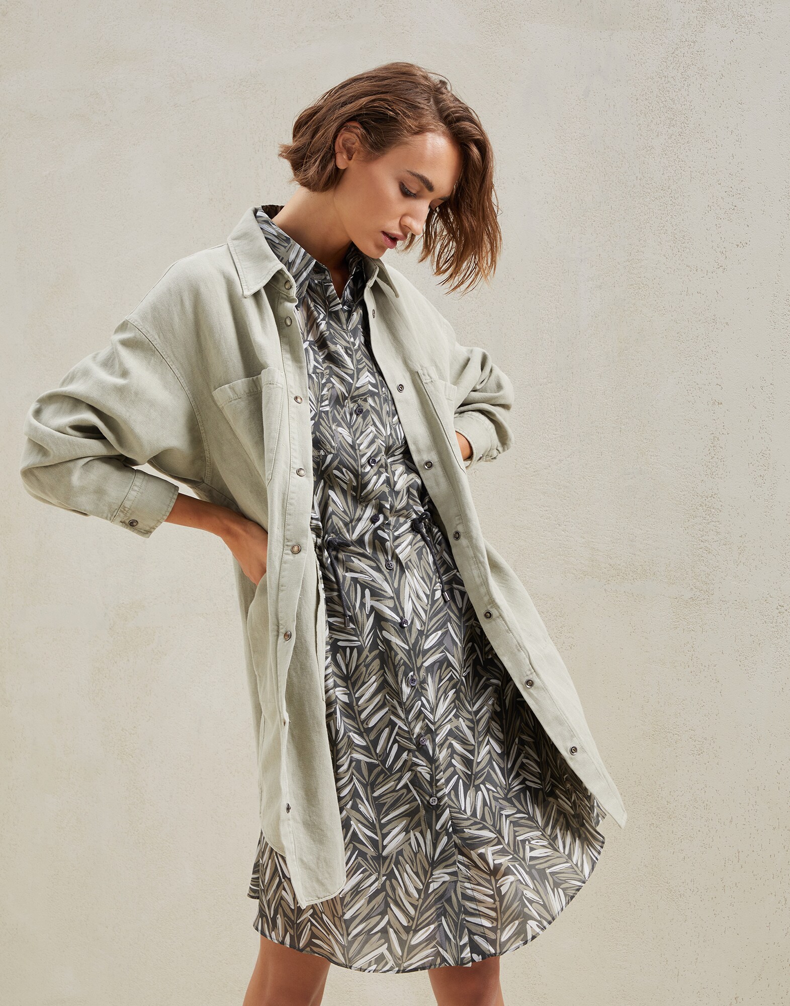 Camisa de lino y algodón Salvia Mujer - Brunello Cucinelli