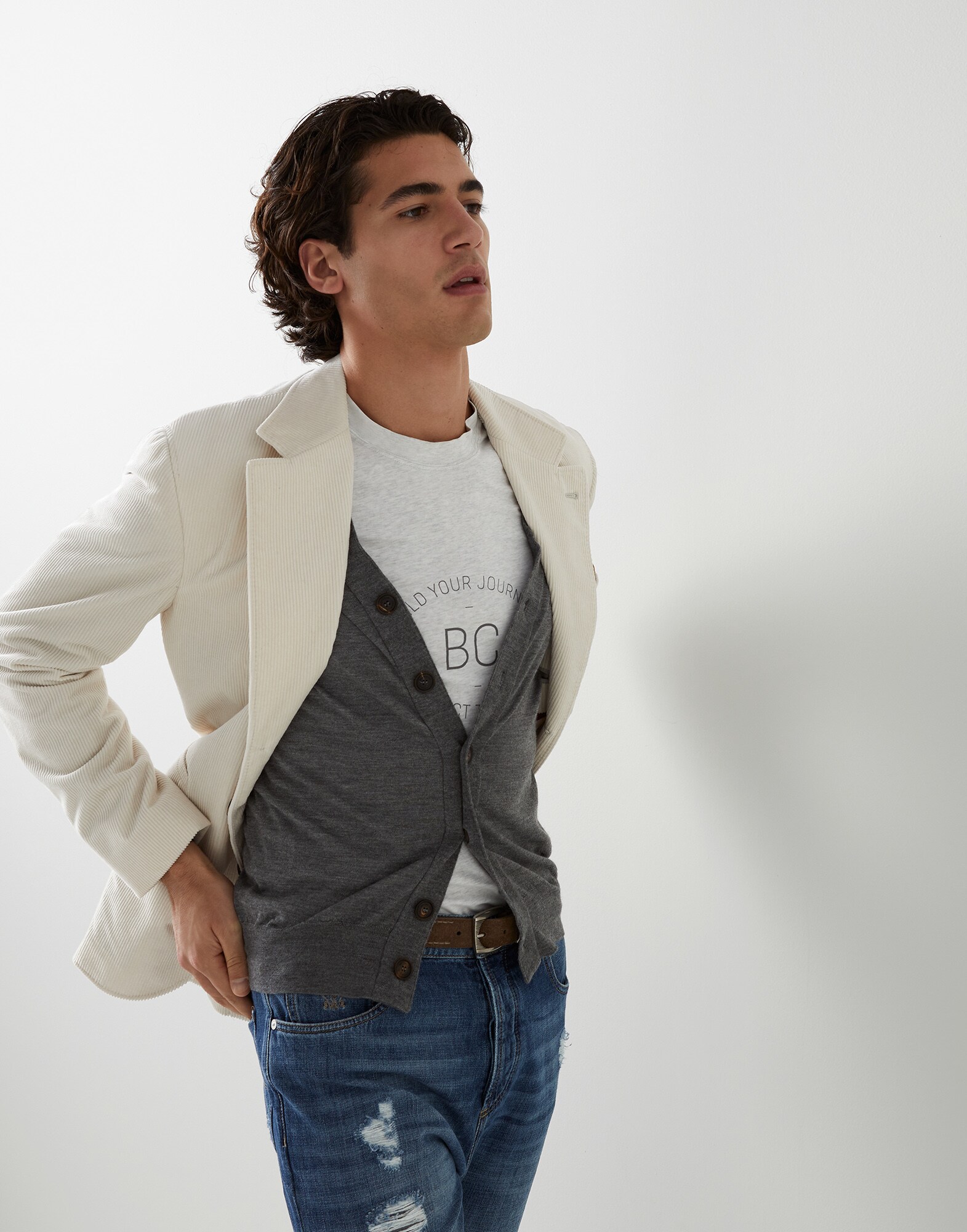 Button-front Cardigan - Editorial view