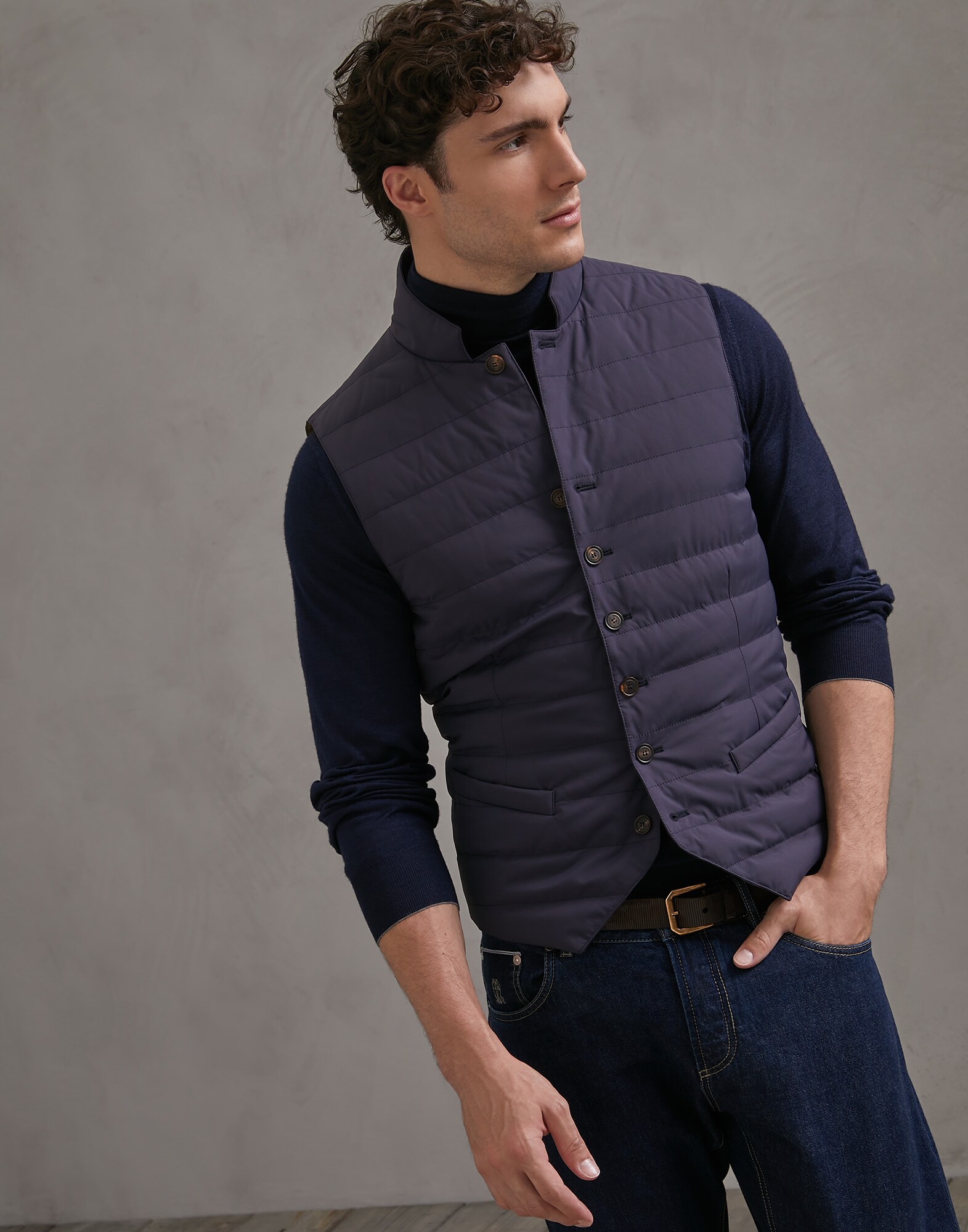 Down Sleeveless Jacket - Front