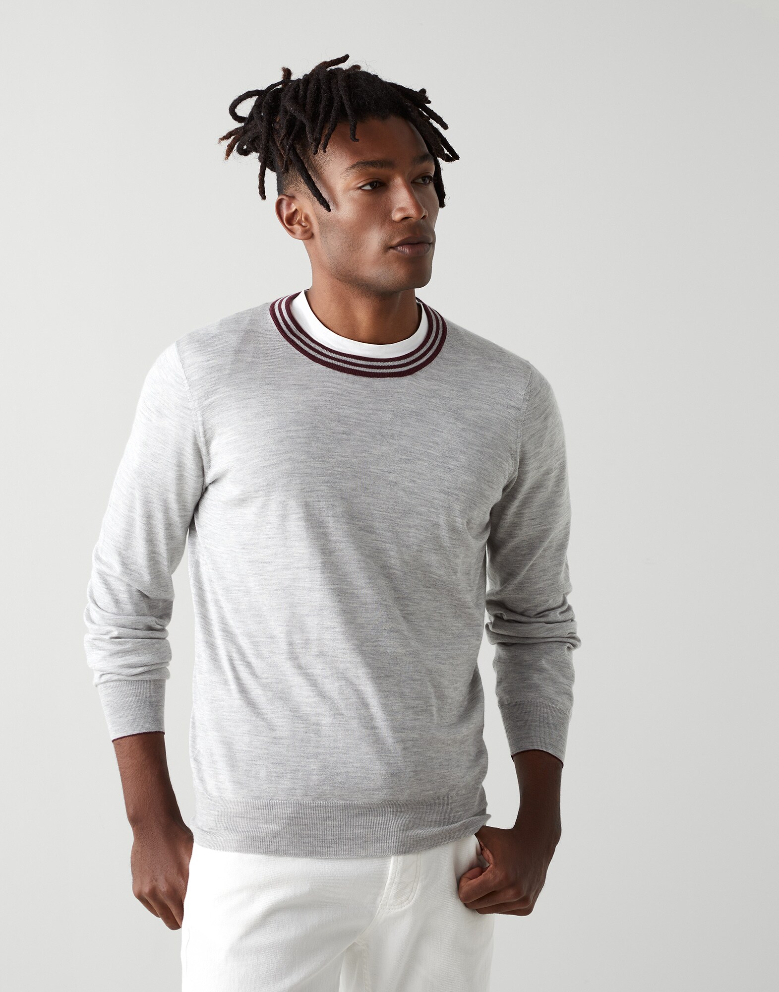 Lightweight sweater Pebble Man - Brunello Cucinelli