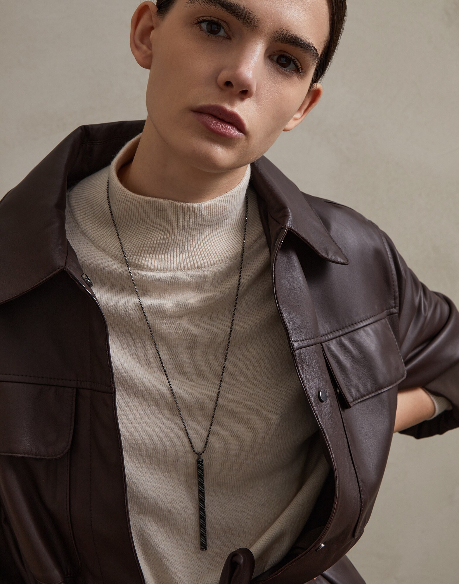Necklace Lignite Woman 0 - Brunello Cucinelli