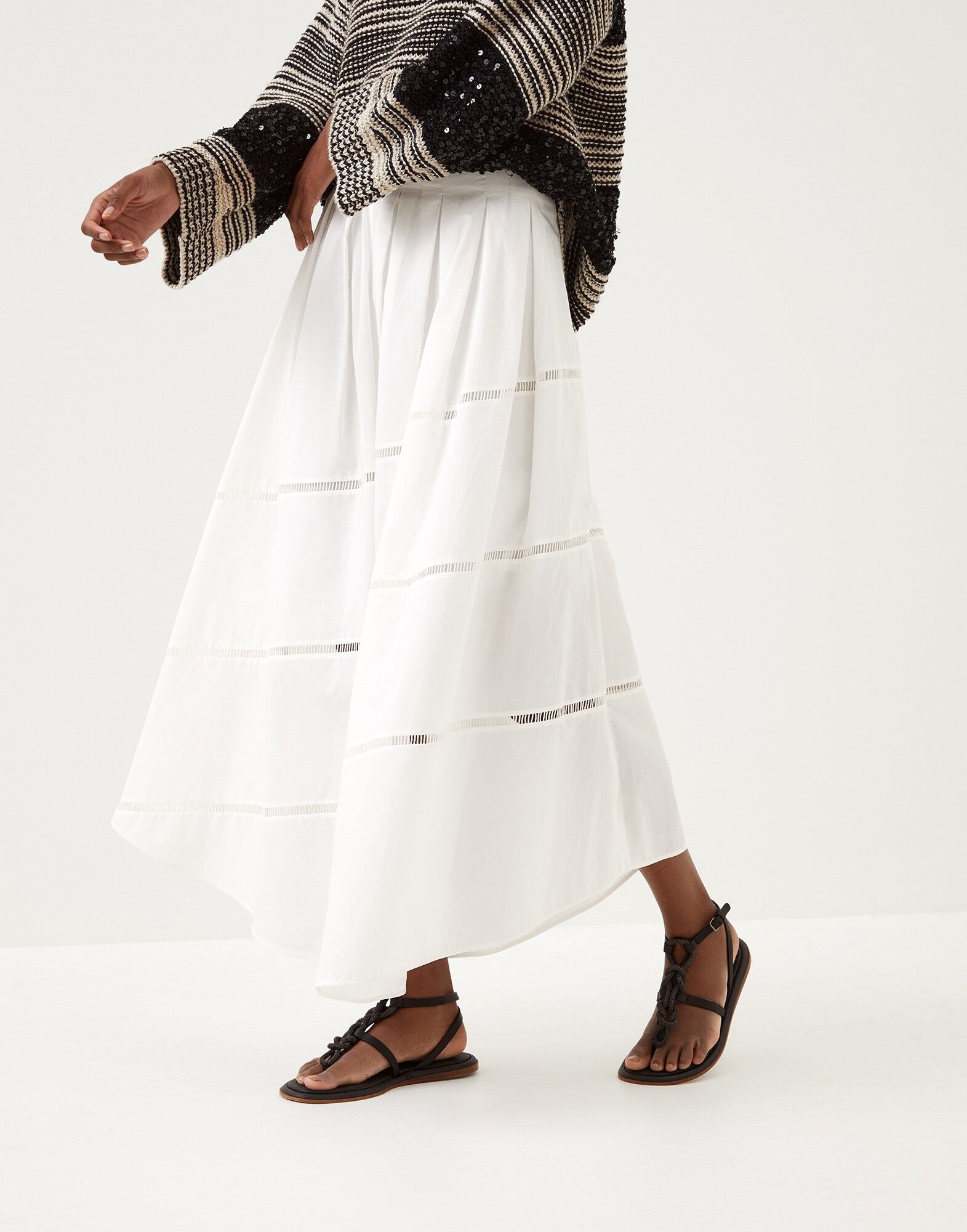 Falda de algodón Blanco Mujer - Brunello Cucinelli