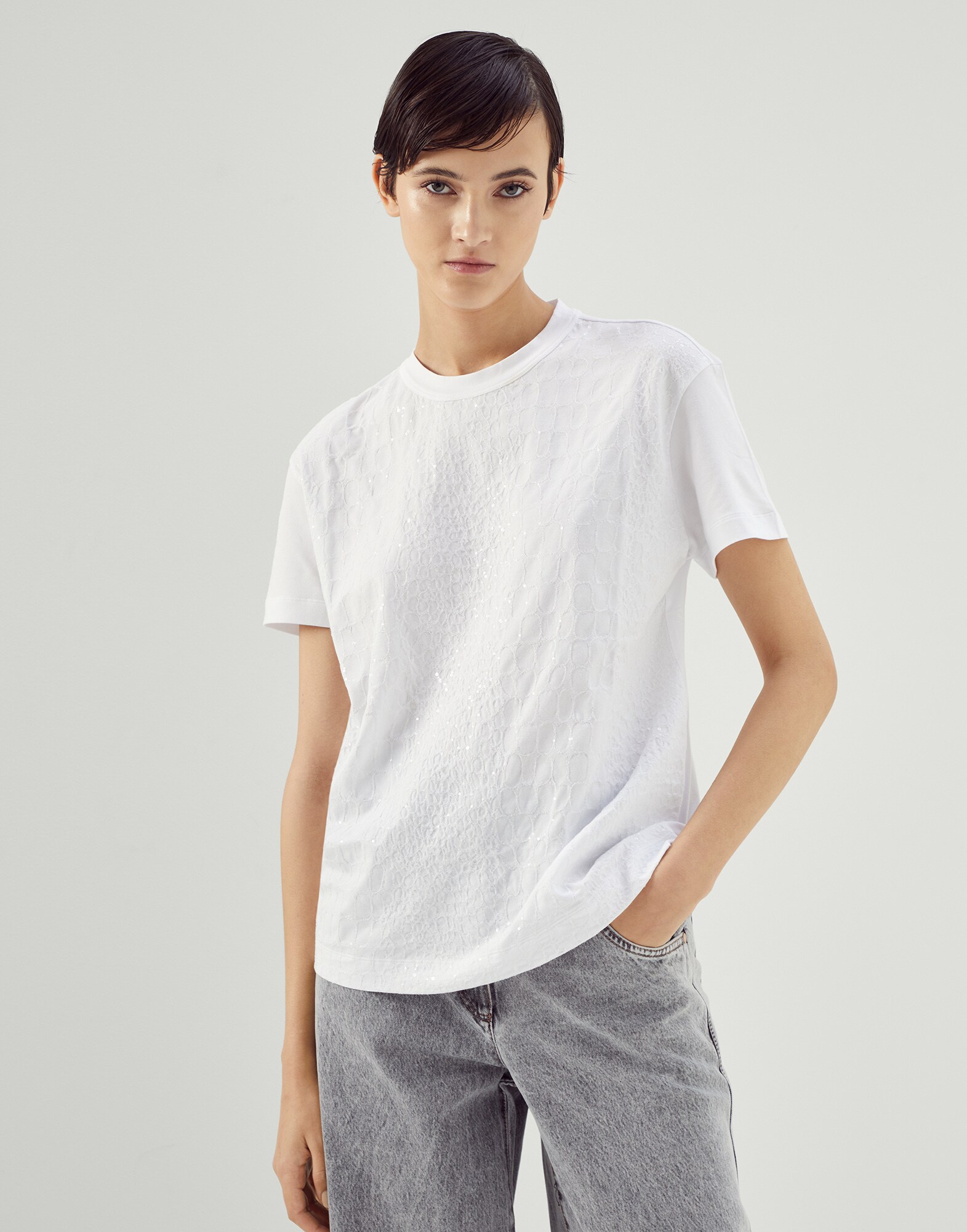 ブルネロクチネリ長袖リブTシャツ