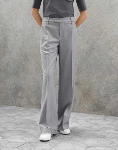 Flannel trousers Pearl Grey Woman -
                        Brunello Cucinelli
                    