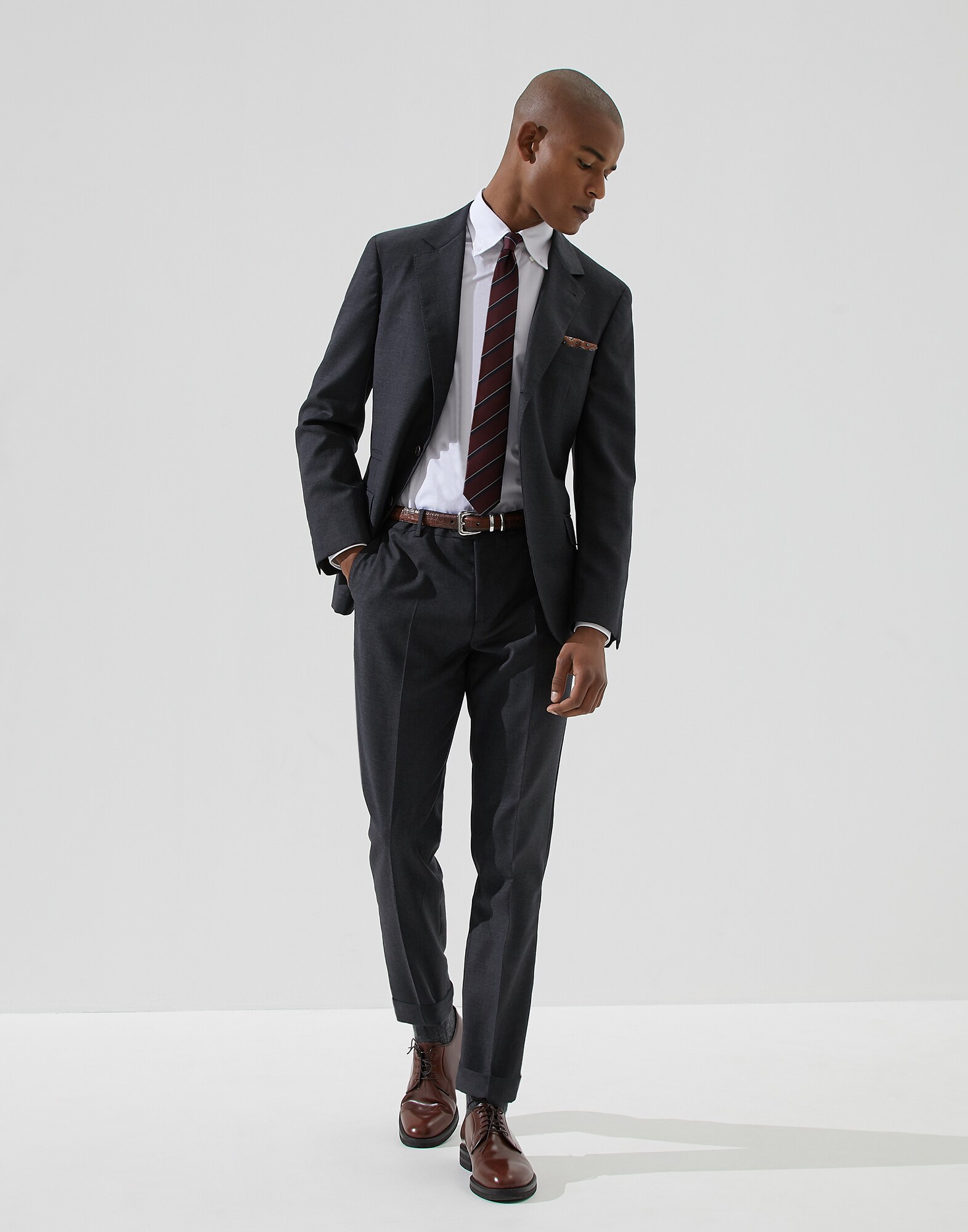 シングルブレストジャケット アントラサイト メンズ 3 - Brunello Cucinelli