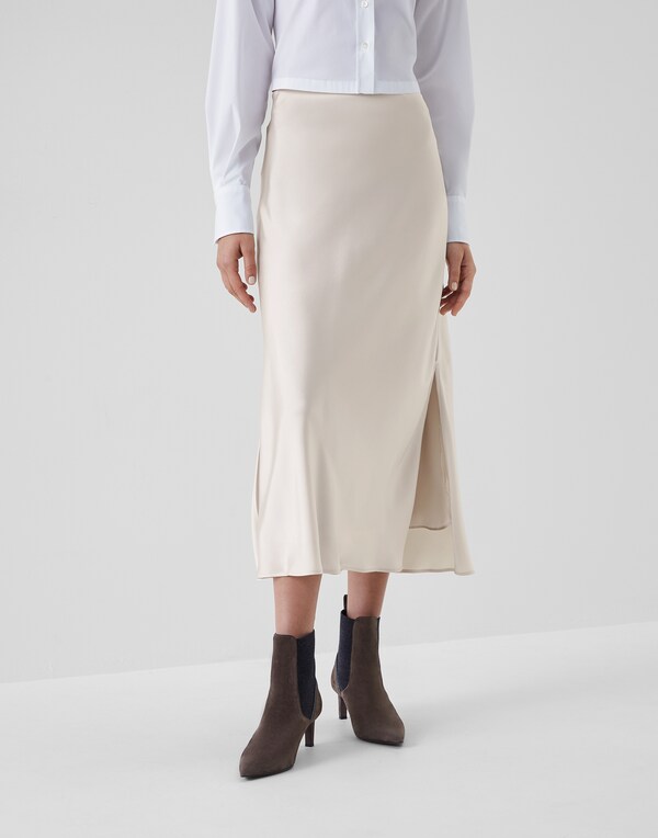 Falda de raso Yeso Mujer - Brunello Cucinelli