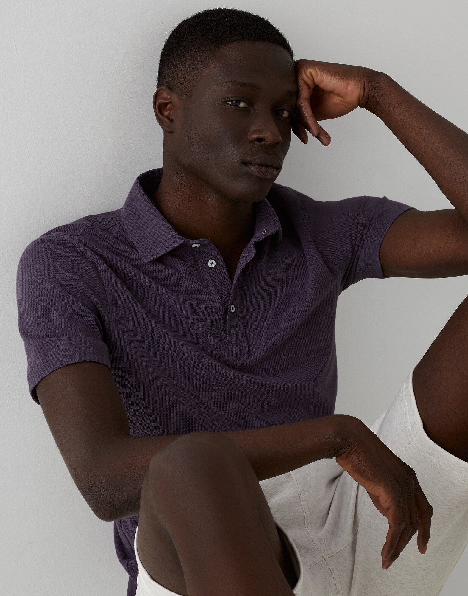 Polo de piqué Violeta Hombre - Brunello Cucinelli