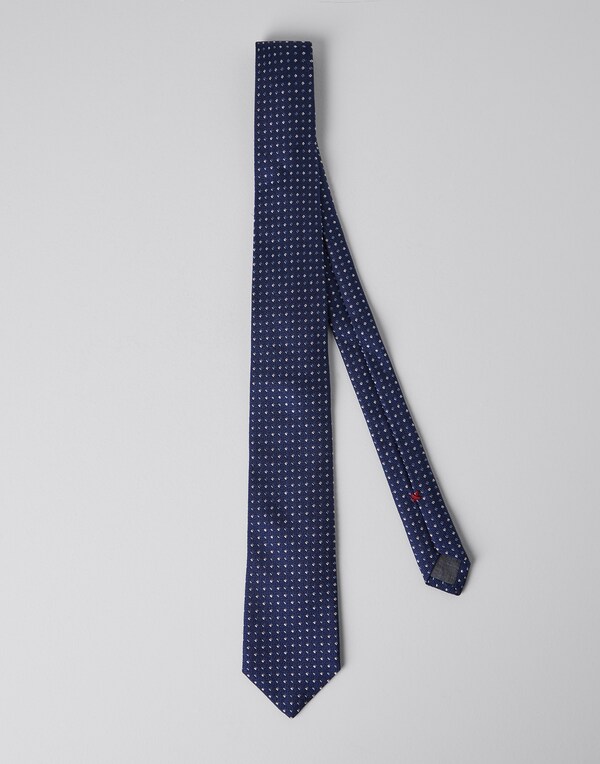 Necktie with dot pattern Denim Man - Brunello Cucinelli