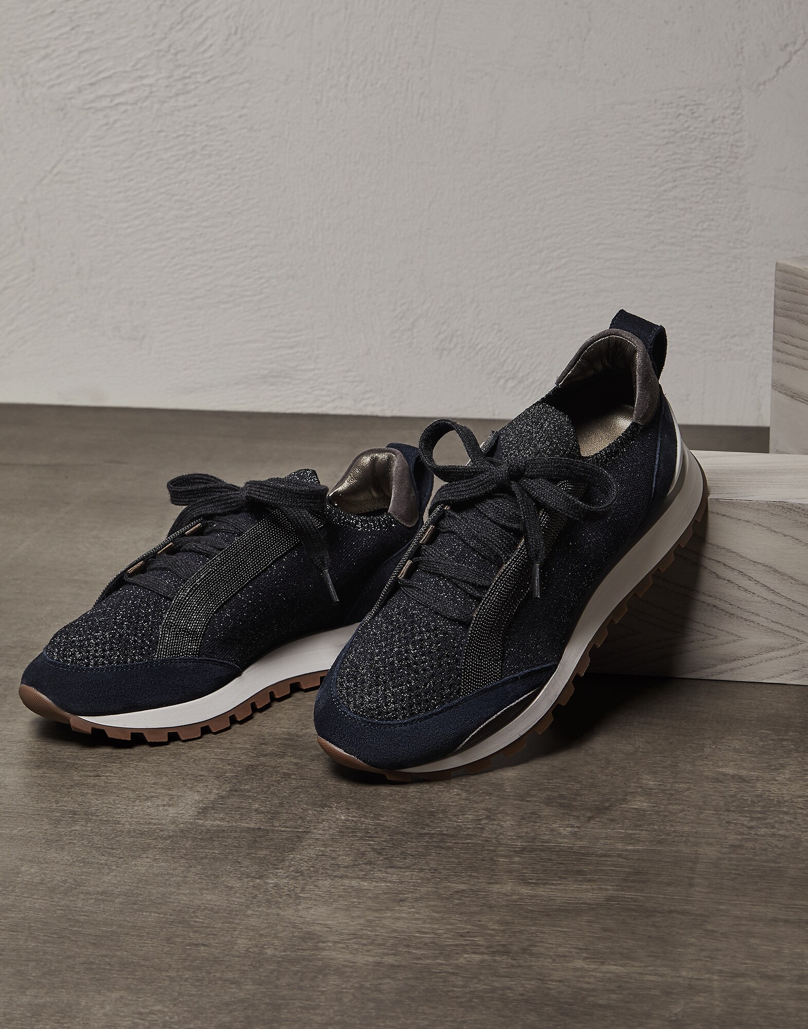 Zapatillas de running de punto Plomo Mujer - Brunello Cucinelli