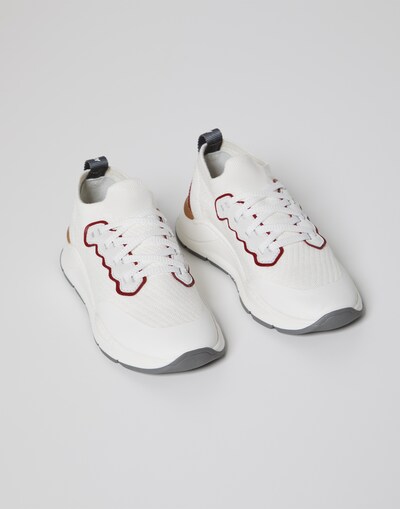 Chaussures de running en maille Lait Garçon - Brunello Cucinelli 