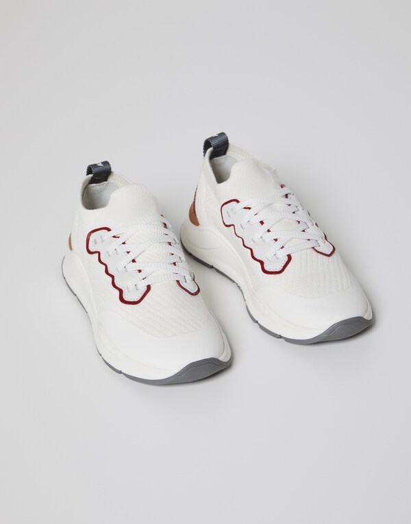 Chaussures de running en maille Lait Garçon - Brunello Cucinelli 