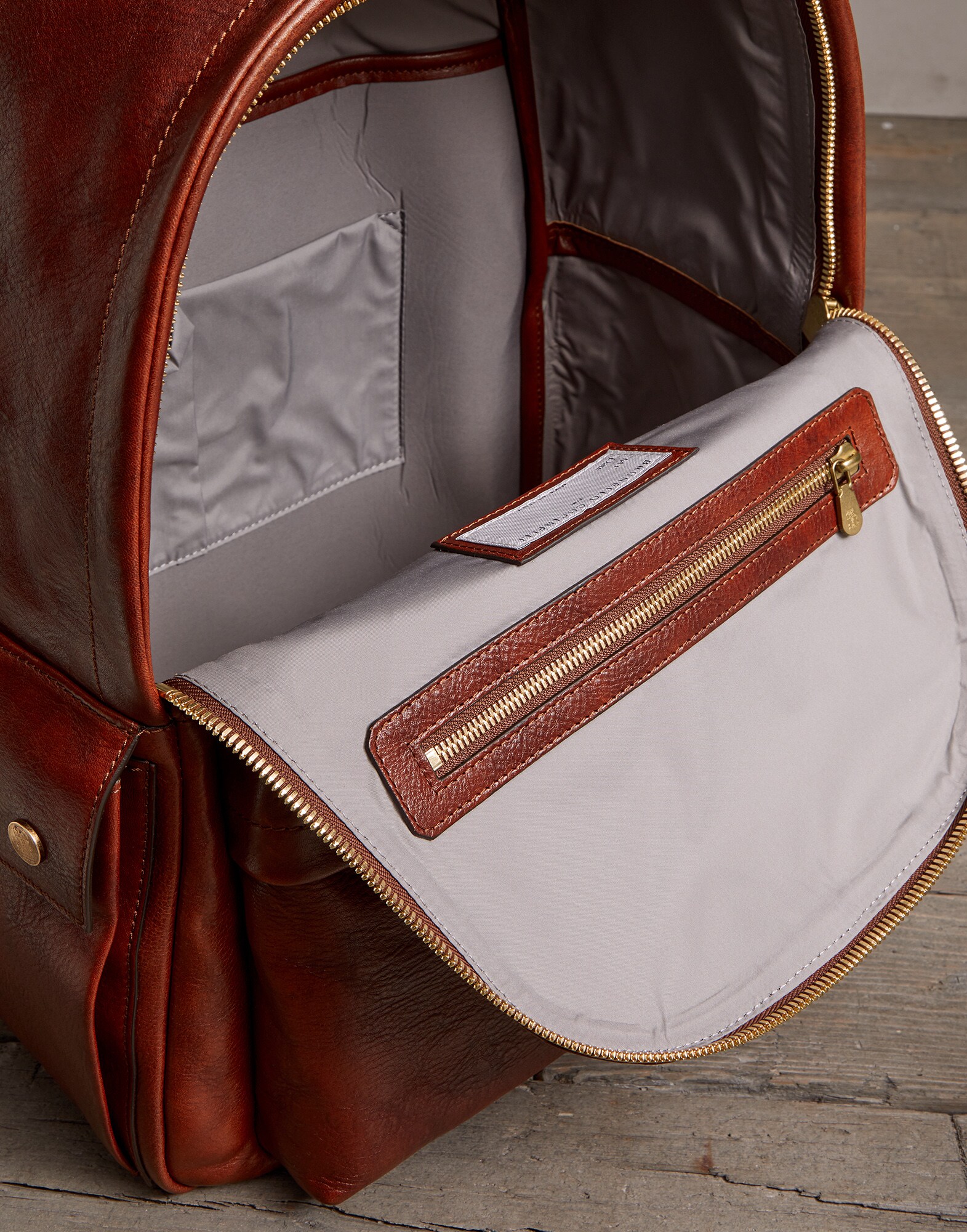 Backpack Cognac Man 3 - Brunello Cucinelli