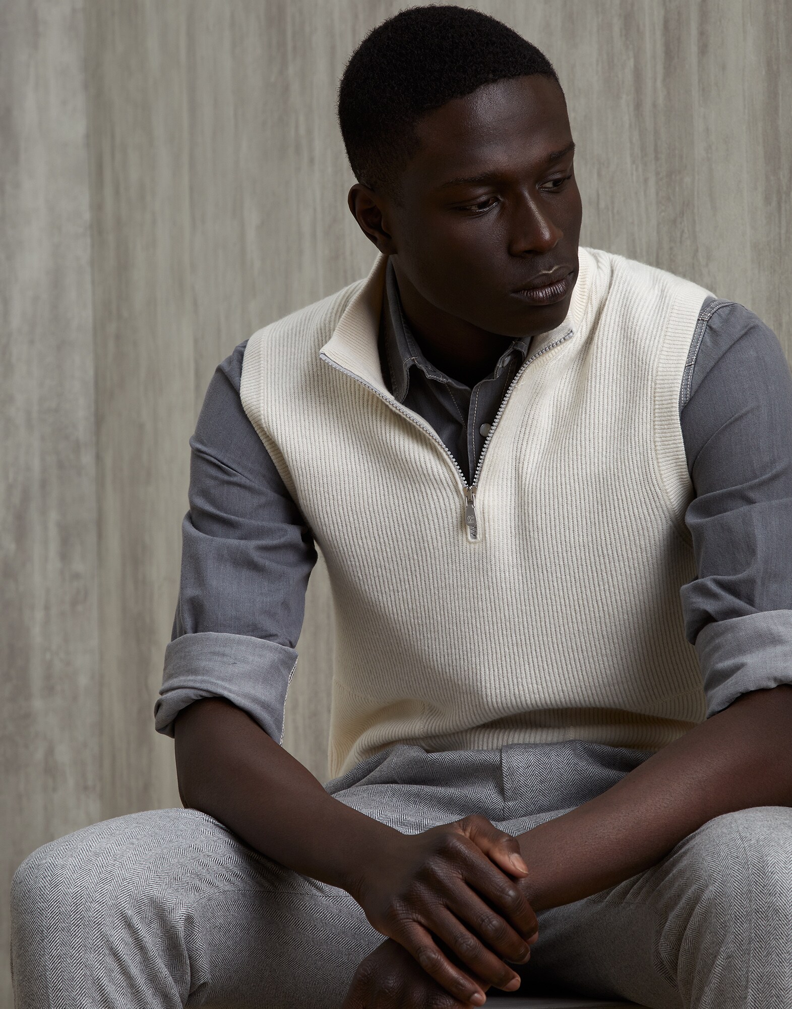 Zip Neck Sweater - Editorial view