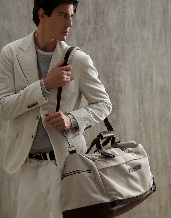 Nylon and leather bag Cool Beige Man - Brunello Cucinelli 