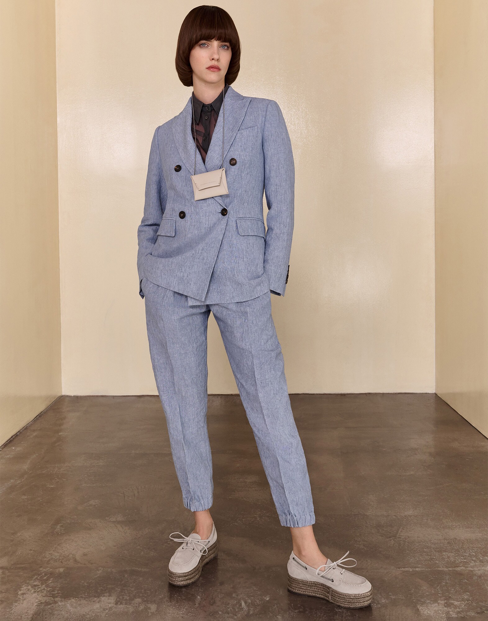 Chaqueta de lino Celeste Mujer - Brunello Cucinelli