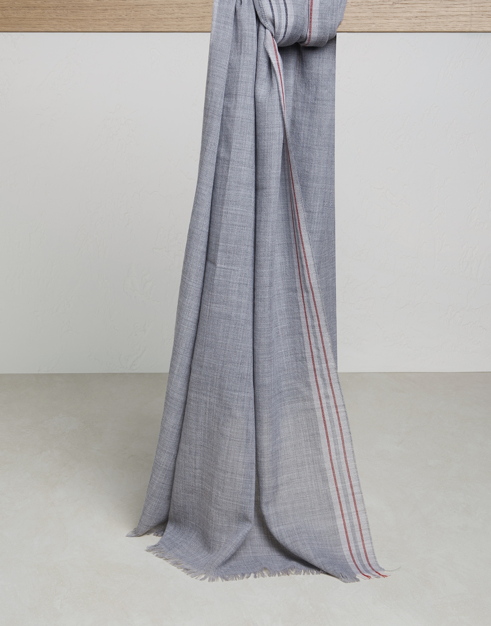 メンズ カシミア、シルク、コットン製スカーフ | Brunello Cucinelli