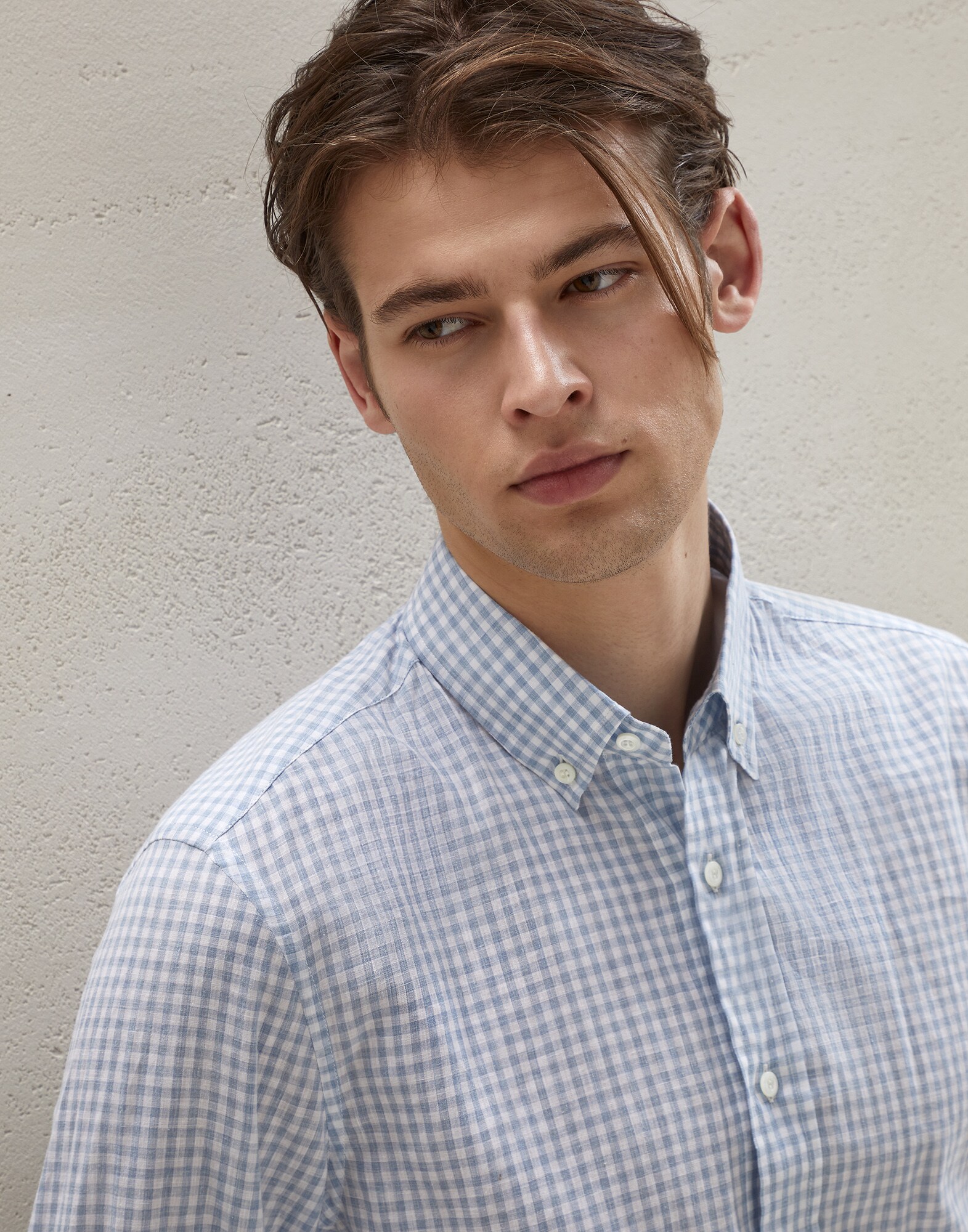 Chemise en chambray Bleu Ciel Homme - Brunello Cucinelli