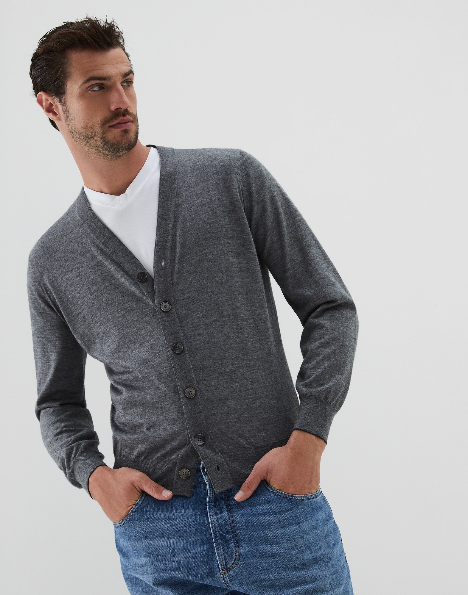 Button-front Cardigan - Front