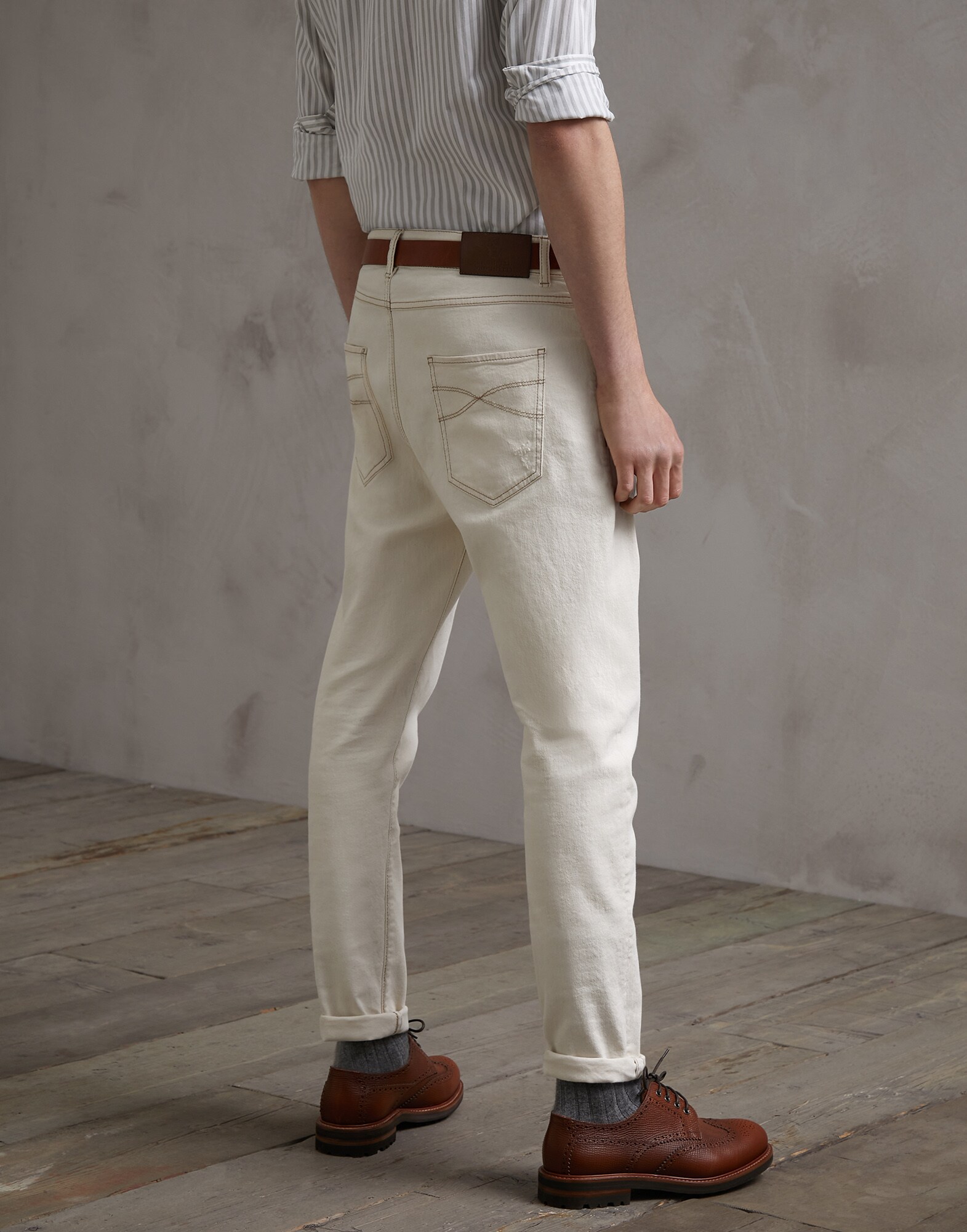 Jeanshose Ecru Herren 1 - Brunello Cucinelli