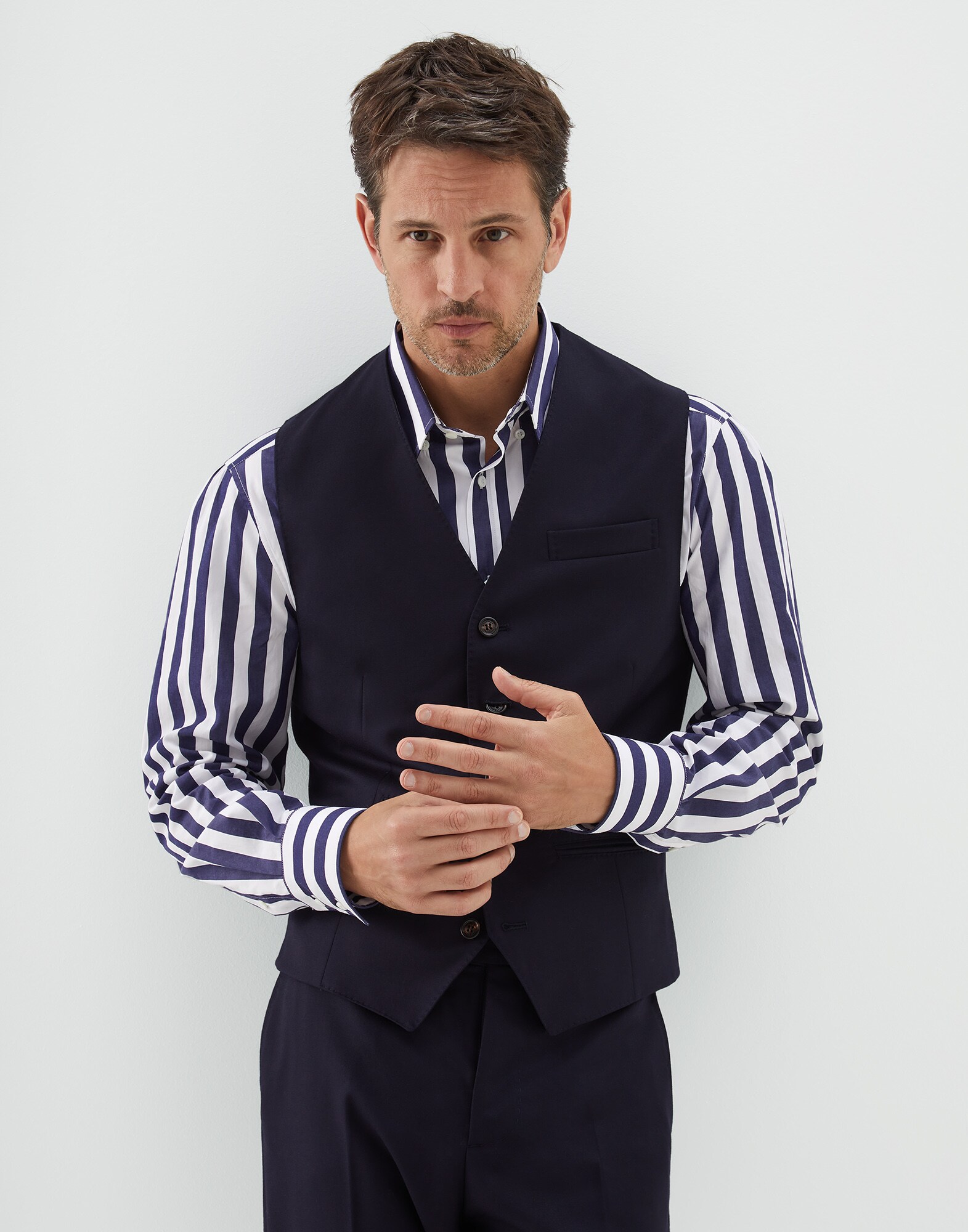 Vest Marine Blue Man 0 - Brunello Cucinelli