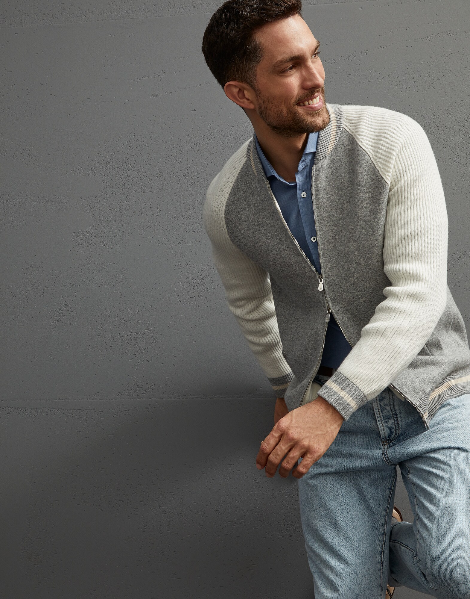 Zip-front Cardigan - Editorial view