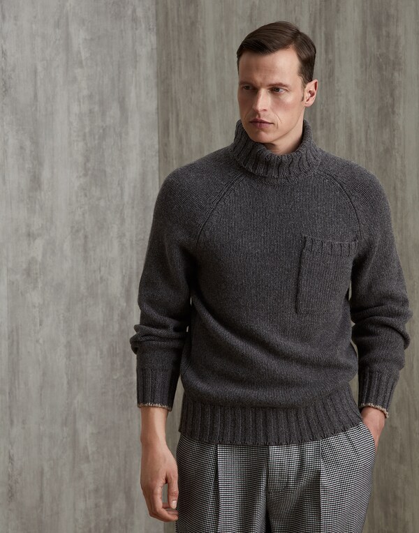 Alpaca and yak sweater Dark Grey Man - Brunello Cucinelli 