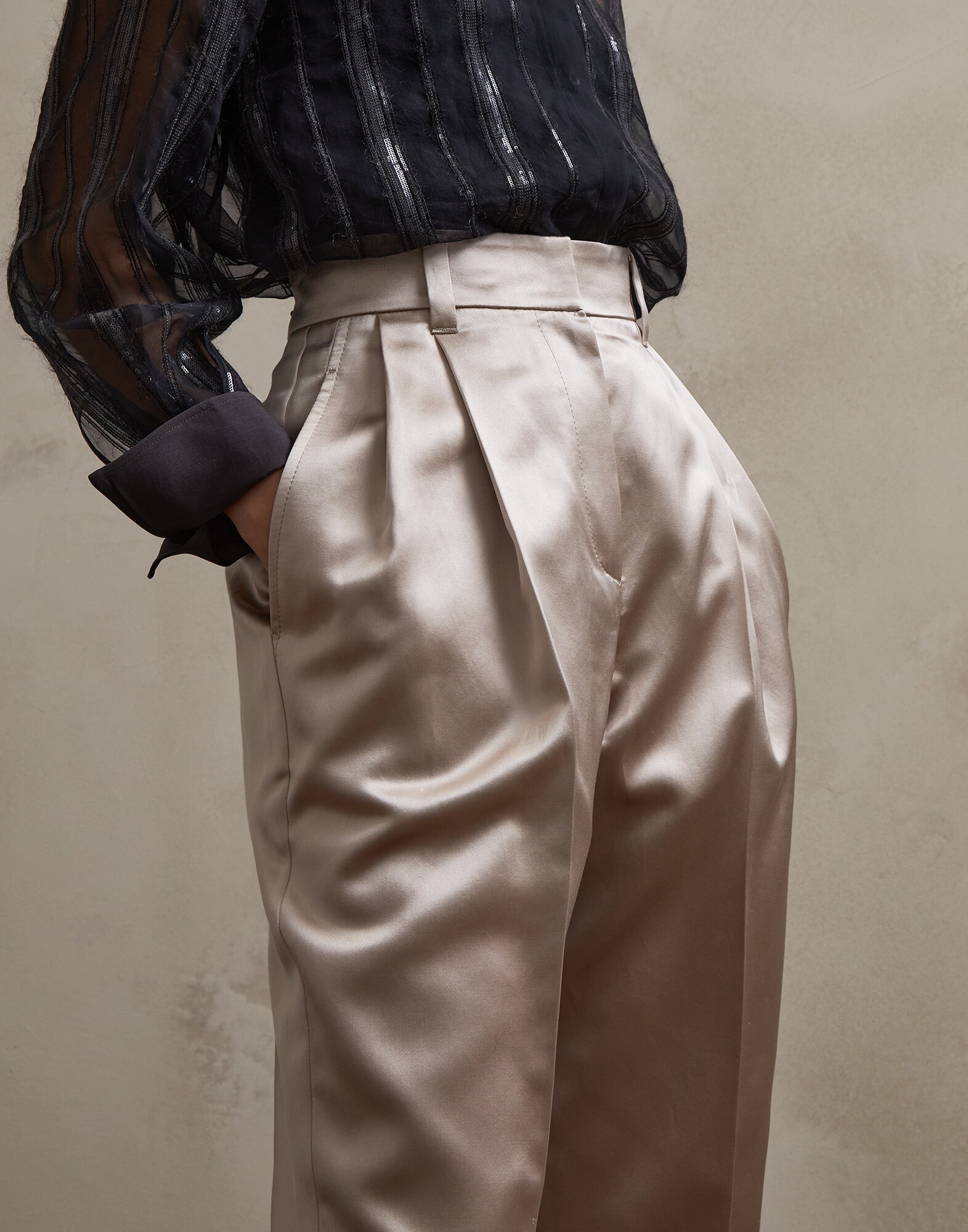 Trousers Warm Beige Woman 2 - Brunello Cucinelli