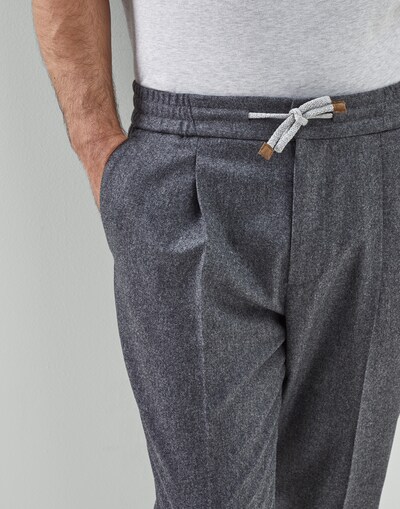 Trousers with drawstring Dark Grey Man - Brunello Cucinelli 