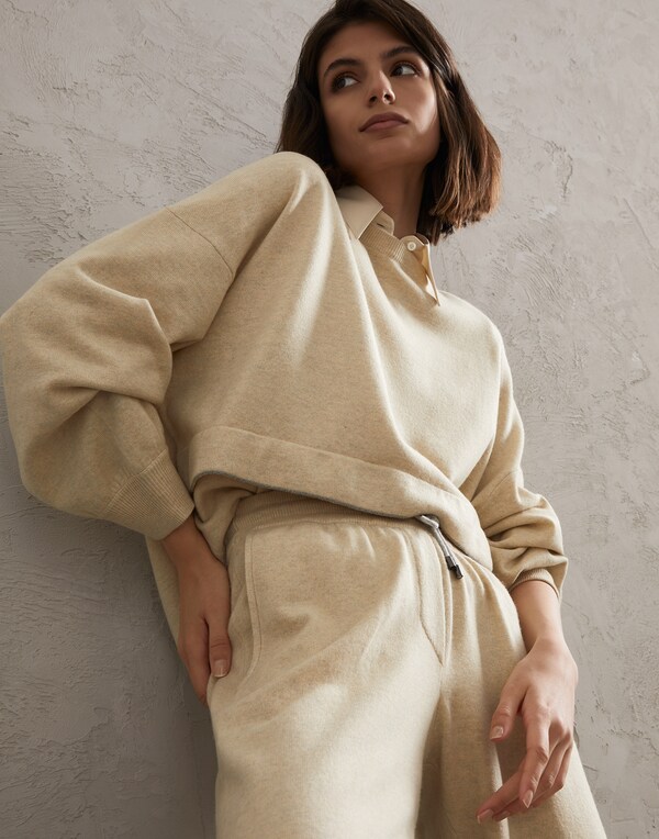 Wool, cashmere and silk sweater Cream Woman - Brunello Cucinelli 