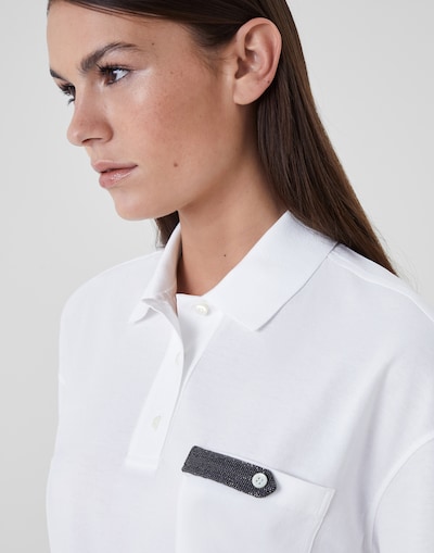 Jersey polo shirt White Woman - Brunello Cucinelli 