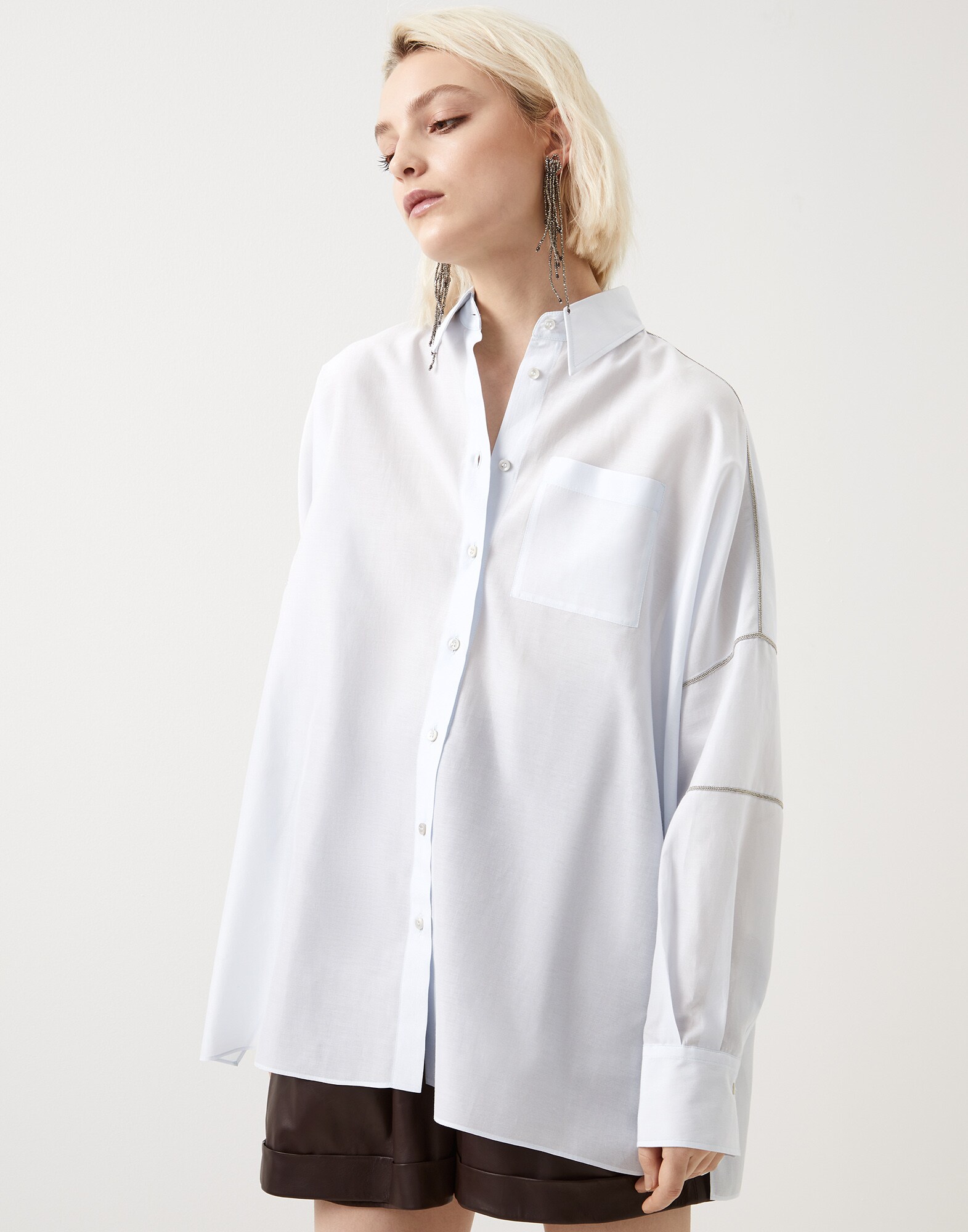 Cotton shirt Sky Blue Woman - Brunello Cucinelli