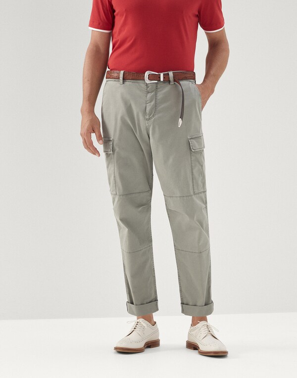 Gabardine garment dyed trousers Sage Man - Brunello Cucinelli