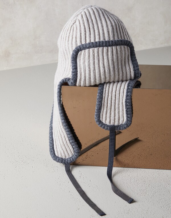 Knit beanie Cool Beige Woman - Brunello Cucinelli 