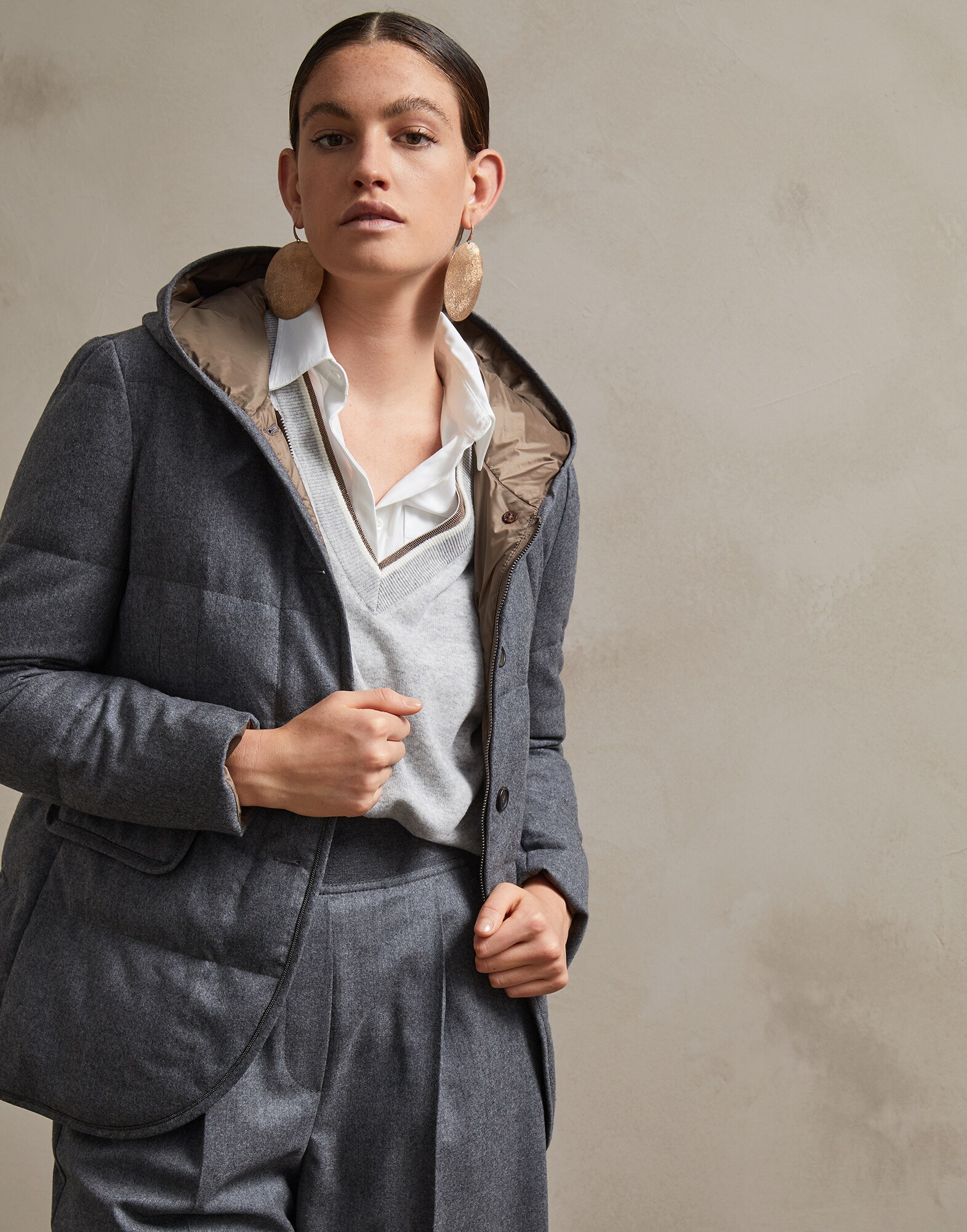 羽绒服 中灰 女款 1 - Brunello Cucinelli