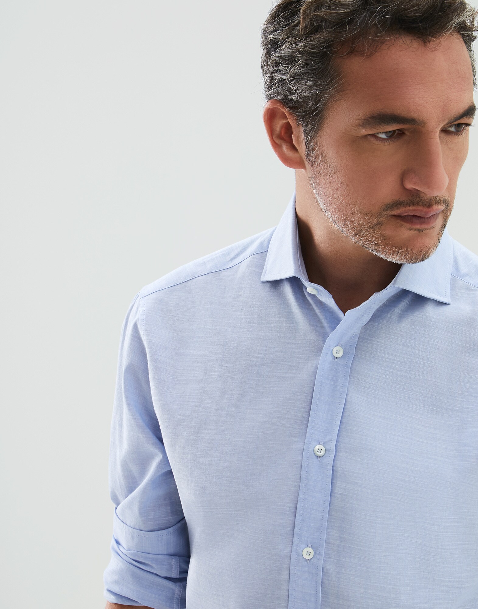 フレンチカラーシャツ スカイブルー メンズ 3 - Brunello Cucinelli