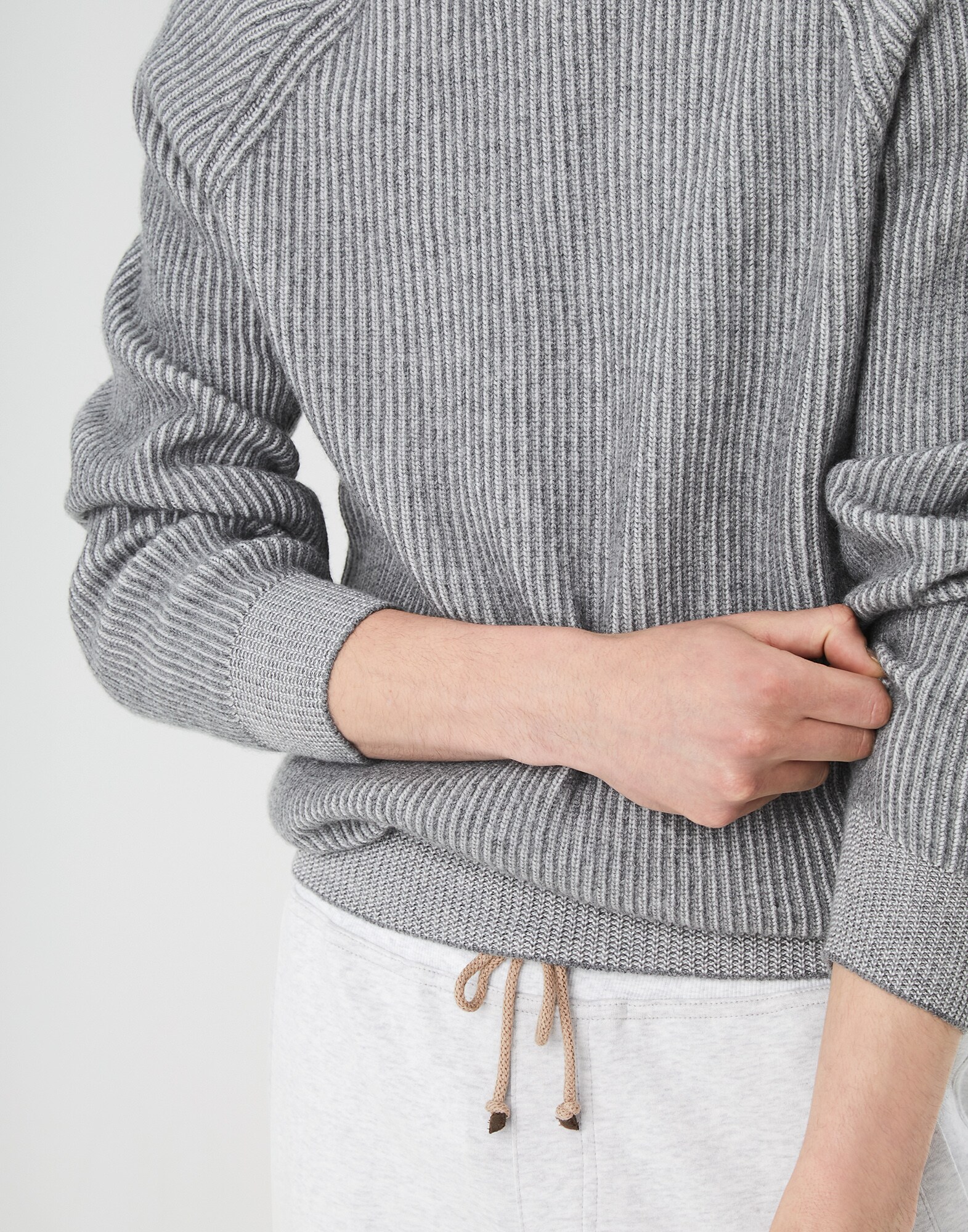 Crewneck Sweater Dark Grey Man 2 - Brunello Cucinelli