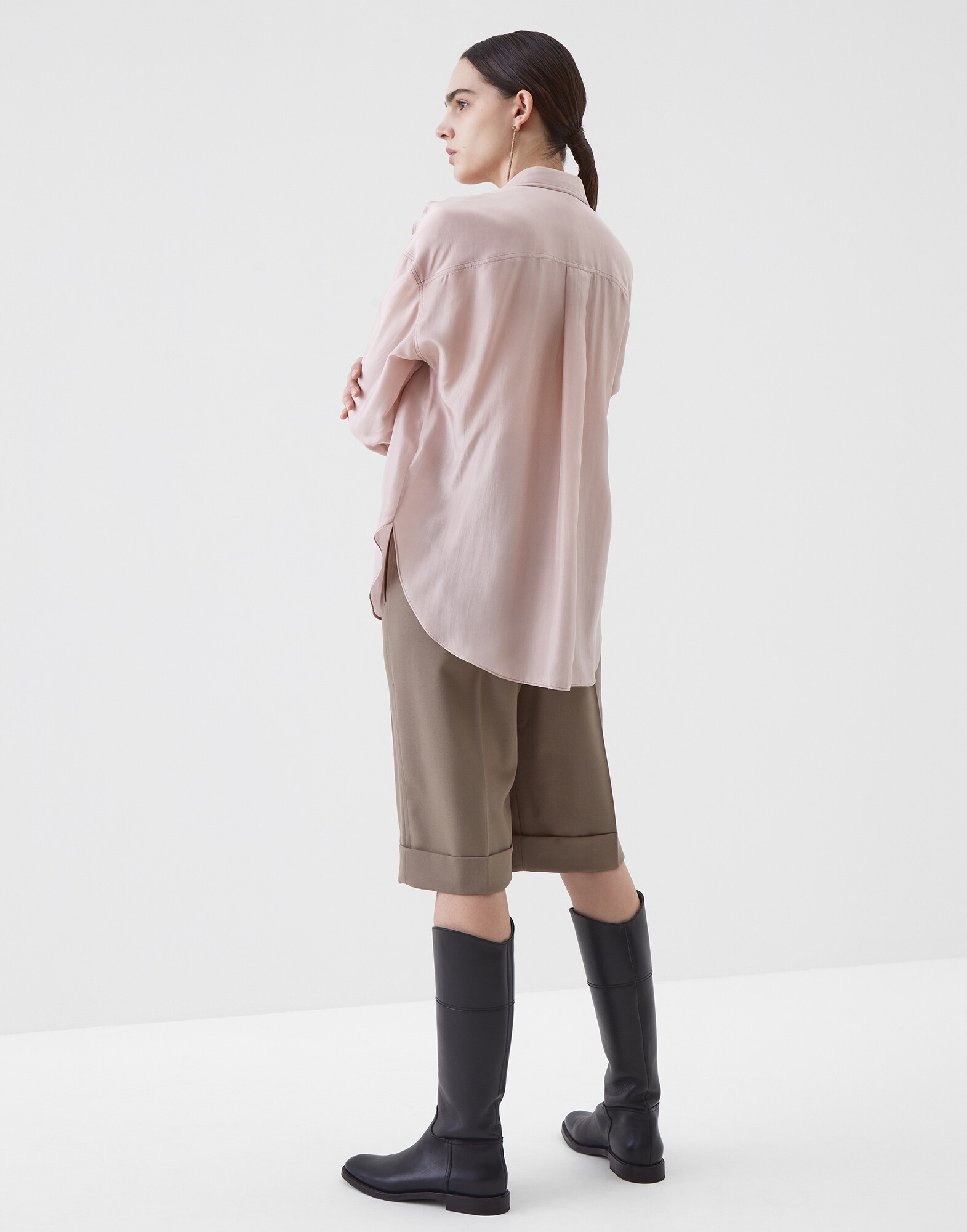 Seidenhemd Puder Damen 2 - Brunello Cucinelli