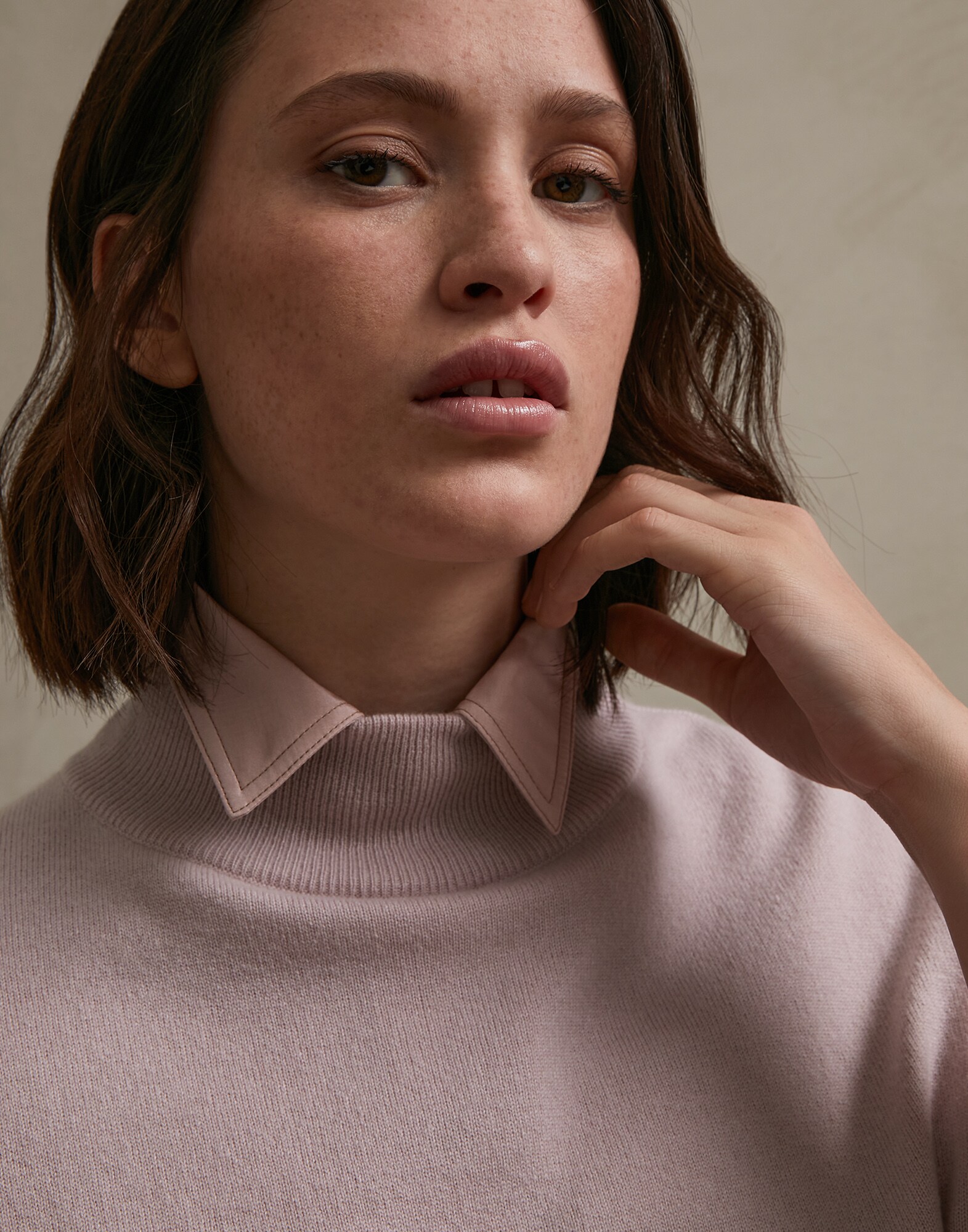 High Neck Sweater Powder Woman 2 - Brunello Cucinelli
