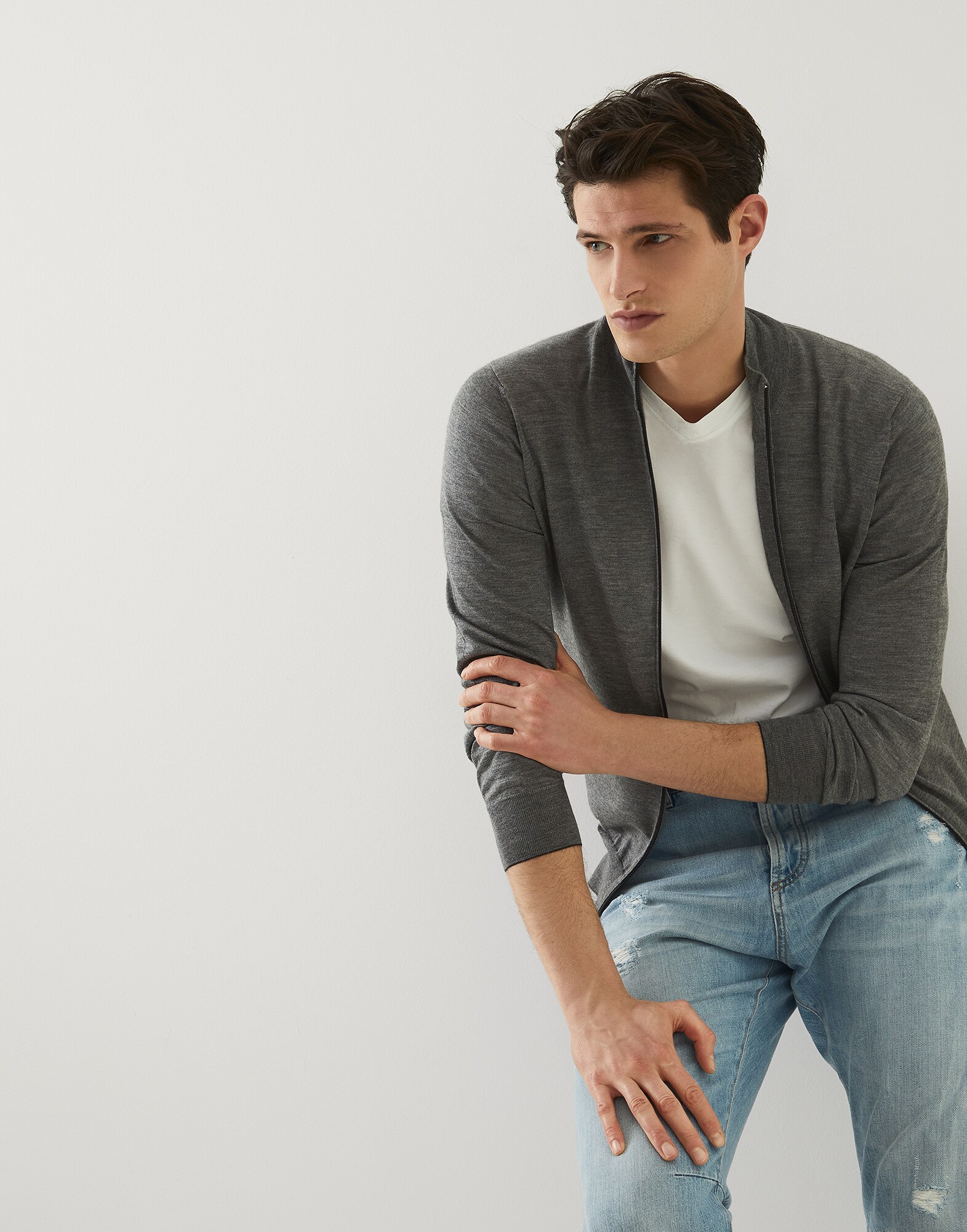 Zip-front Cardigan - Editorial view
