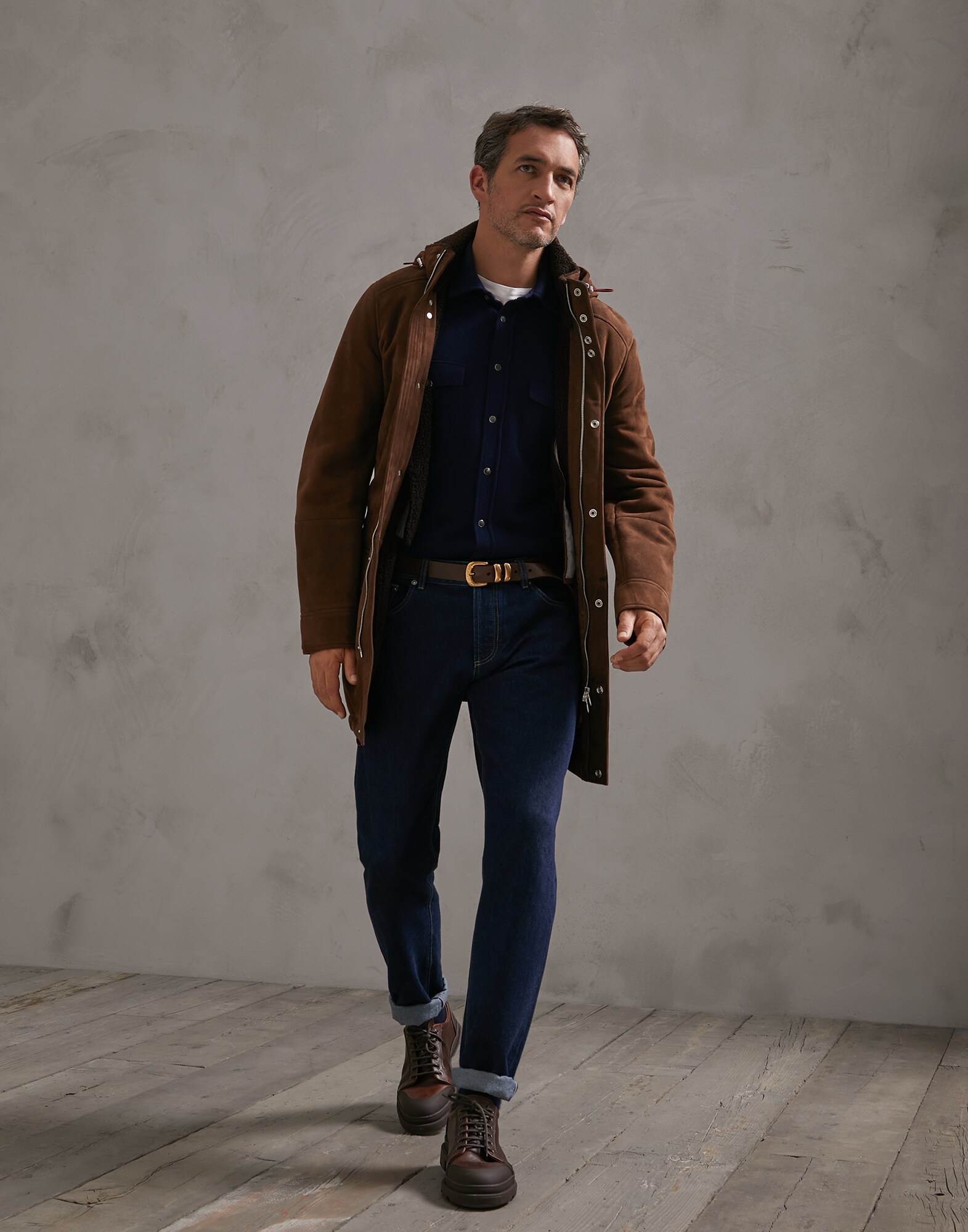 Button-front Cardigan Marine Blue Man 4 - Brunello Cucinelli