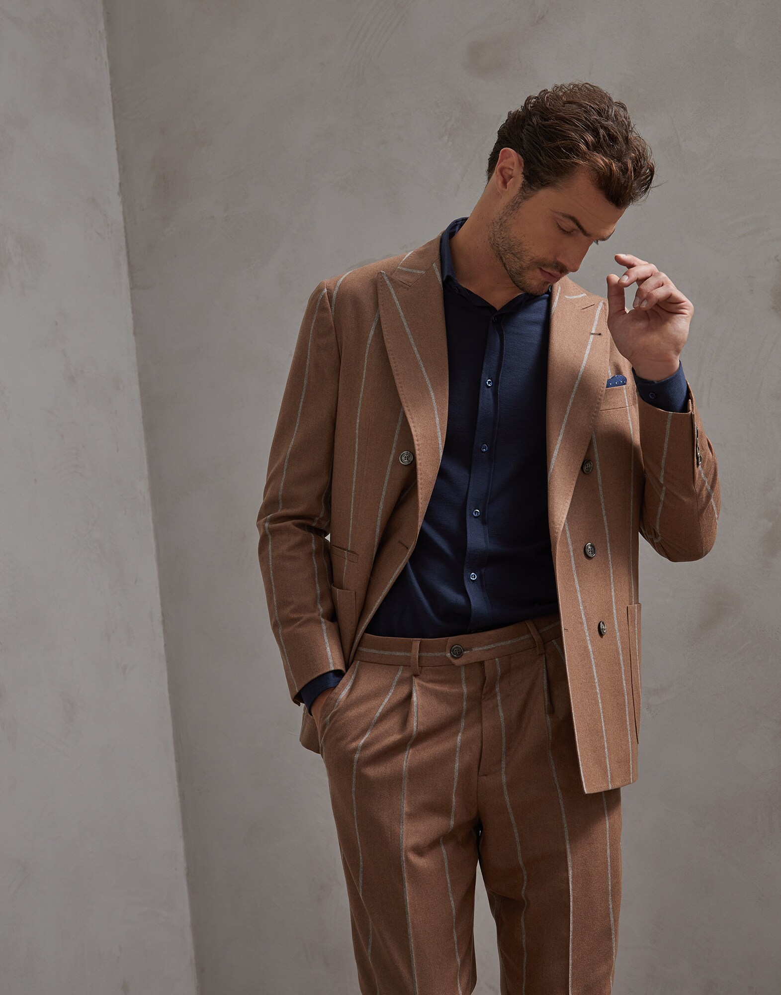 One-and-a-Half-Breasted Blazer Crumble Man 4 - Brunello Cucinelli