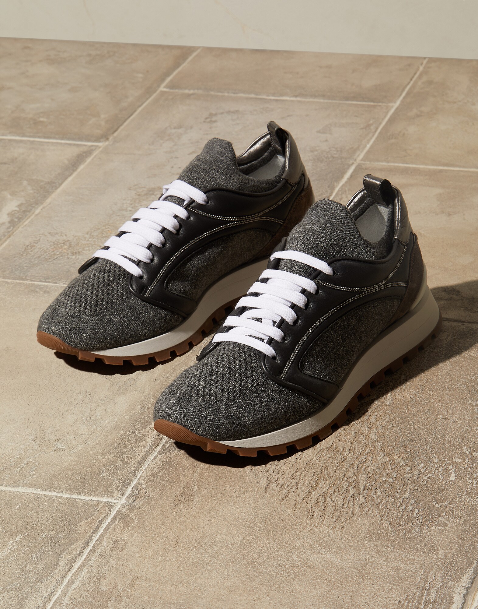 Runners in maglia Grigio Scuro Donna - Brunello Cucinelli