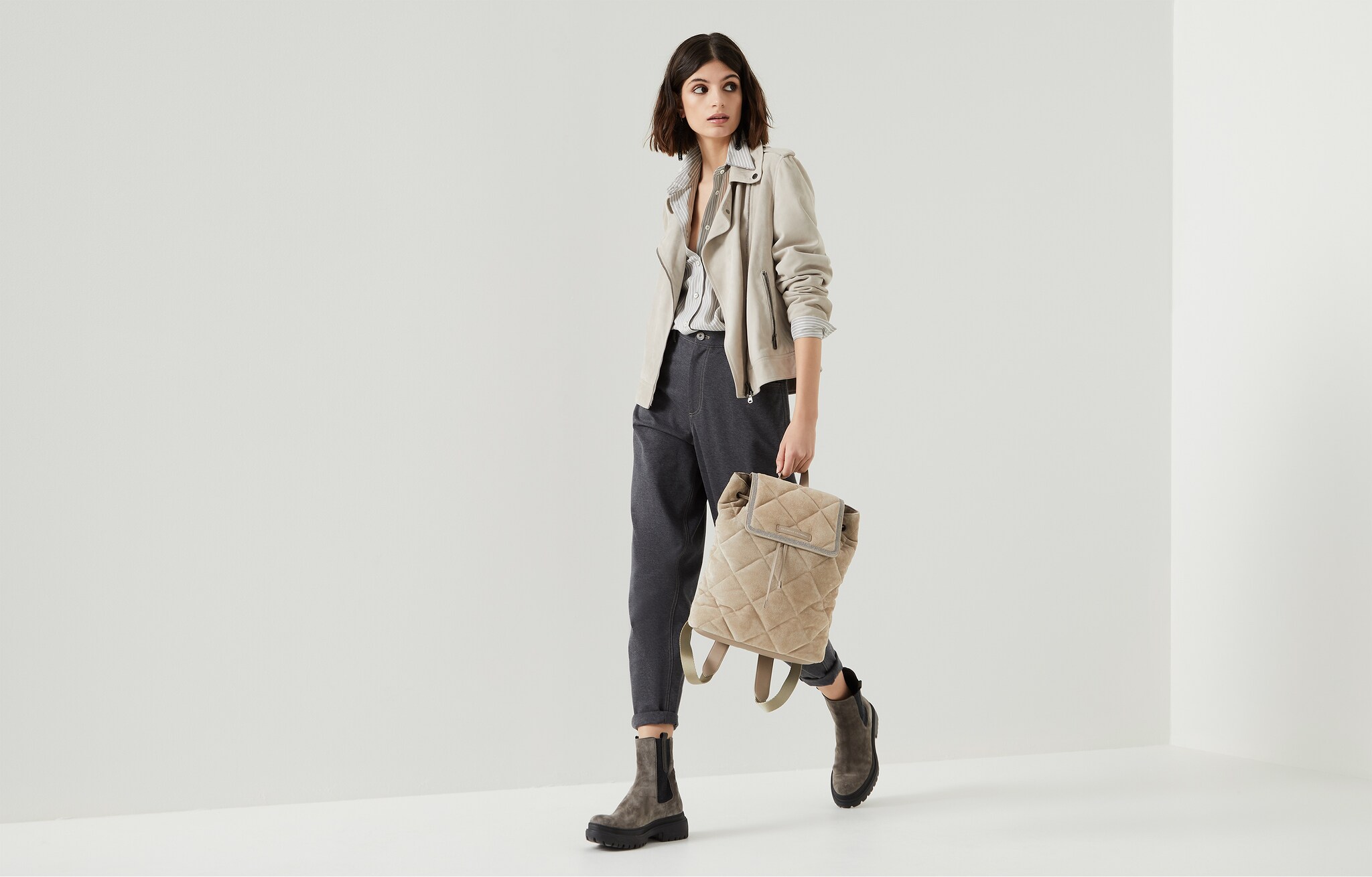Five-pocket trousers Dark Grey Woman - Brunello Cucinelli