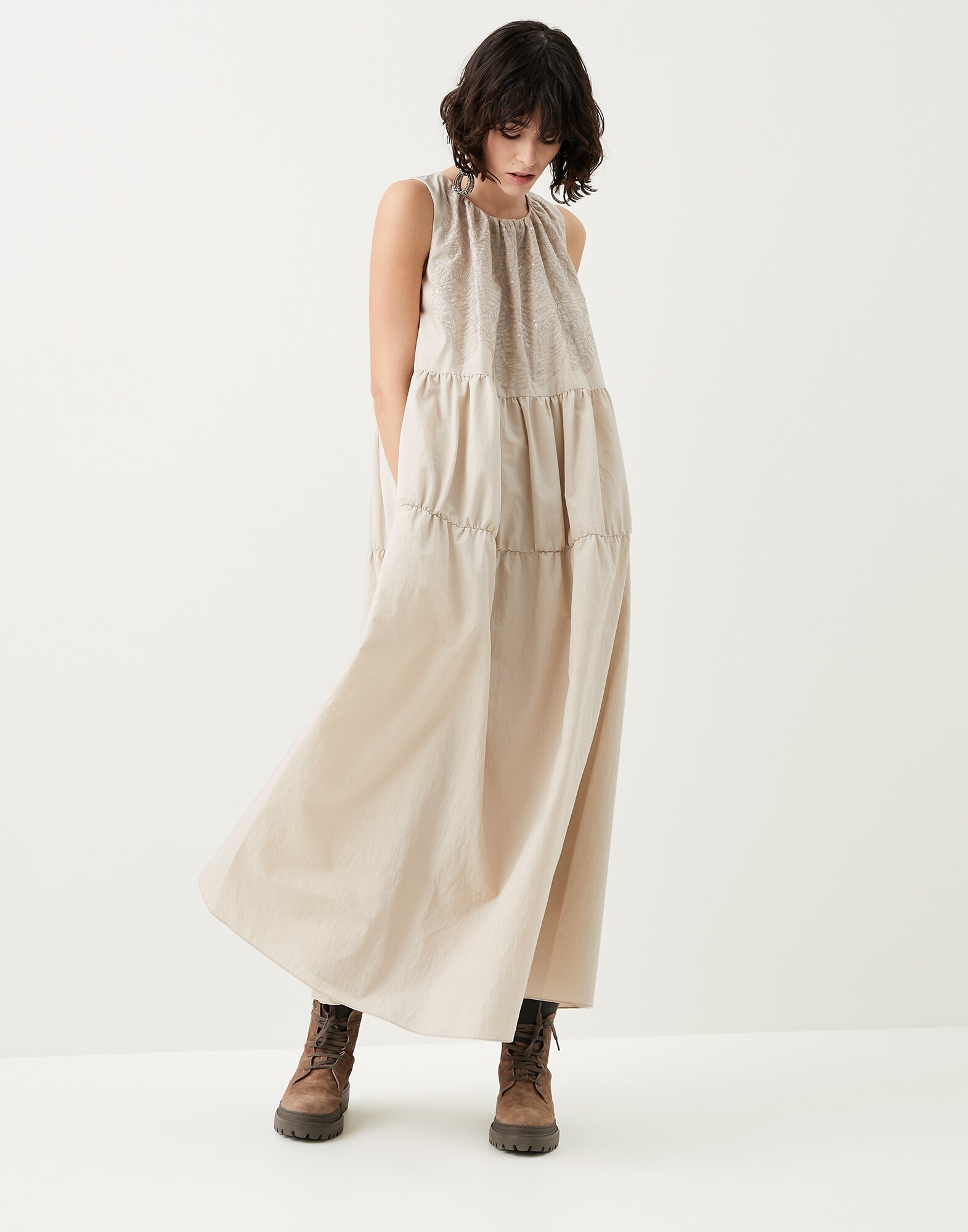 Vestido de popelina Natura Mujer - Brunello Cucinelli
